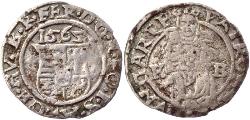 Hungary 1 Denar 1565 KB
ÉH# 748; H# 936; Silver 0,41g.; Ferdinand I; VF