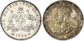Australia 1 Florin 1936
KM# 27; Silver; George V; UNC-