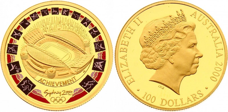 Australia 100 Dollars 2000
2000 Sydney Olympics - Achievement; Gold (.999) 10.0...