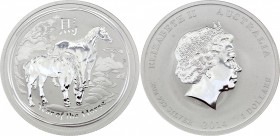 Australia 2 Dollars 2014
KM# 2112; Silver (.999) 62.20g 55.1mm; Lunar Series II – Year of the Horse