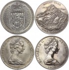 New Zealand 2 x 1 Dollar 1967 - 1970
KM# 38.1 - 42; Elizabeth II; Decimalization Commemorative - Royal Visit; AUNC