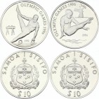 Samoa & Sisifo 2 x 10 Tala 1992 - 1993
KM# 91, 97; Silver Proof; Gymnast, Diver
