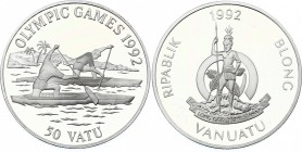 Vanuatu 50 Vatu 1992
KM# 14; Silver (0.925) 31.5g; Proof
