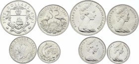Bahamas 50 Cents - 1 - 2 - 5 Dollars 1969
KM# 7,8,9,10; Silver; Elizabeth II; UNC