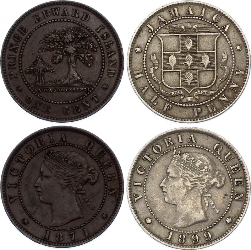 Canada & Jamaica Lot of 2 Coins
Prince Edward Island 1 Cent 1871 & Jamaica 1/2 ...