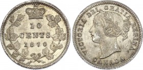 Canada 10 Cents 1870
KM# 3; Silver; Victoria; XF+/aUNC-