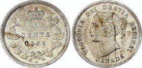 Canada 5 Cents 1872 H
KM# 2; Silver; Victoria; XF