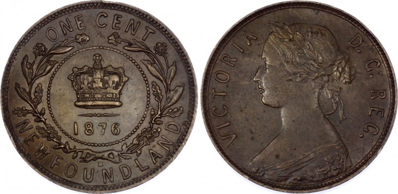 Canada Newfoundland 1 Cent 1876 H
KM# 1; Victoria; aUNC-