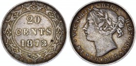 Canada Newfoundland 20 Cents 1873
KM# 4; Silver; Victoria; XF-