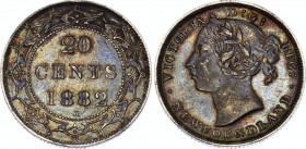 Canada Newfoundland 20 Cents 1882 H
KM# 4; Silver; Victoria; XF