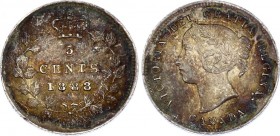 Canada 5 Cents 1888
KM# 2; Silver; Victoria; XF