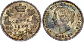 Canada 5 Cents 1890 H
KM# 2; Silver; Victoria; XF