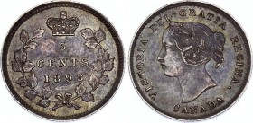 Canada 5 Cents 1893
KM# 2; Silver; Victoria; XF+