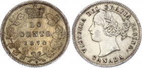 Canada 10 Cents 1874 H
KM# 3; Silver; Victoria; XF