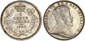Canada 5 Cents 1902
KM# 9; Silver; Edward VII; UNC