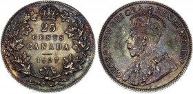 Canada 25 Cents 1927
KM# 24a; Silver; George V; UNC with Amzaing Multicolor Patina!