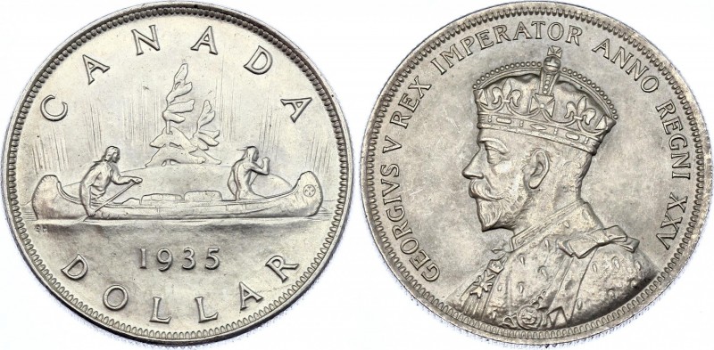 Canada 1 Dollar 1935
KM# 30; Silver; 25th Anniversary of the Reign of King Geor...