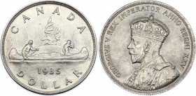Canada 1 Dollar 1935
KM# 30; Silver; 25th Anniversary of the Reign of King George V; UNC