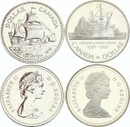 Canada 2 x 1 Dollar 1979 & 1987
Silver Proof; Motives with Ships
