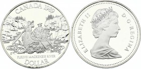 Canada 1 Dollar 1989
KM# 168; Silver Proof; People in Canoe