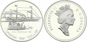 Canada 1 Dollar 1991
KM# 179; Silver Proof; Ship Frontenac