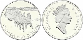 Canada 1 Dollar 1992
KM# 210; Silver (0.925) 25.18g; Proof; Stagecoach Service