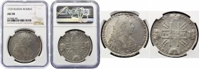 Russia 1 Rouble 1729 R1+ NGC AU 58
Conros# 1010 R1+!, Poluiko# 139-; 3,5 Roubles by Petrov; Silver, 27,95g, AU-UNC. Strong Mint luster; Attractive co...