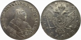 Russia 1 Rouble 1745 ММД
Bit# 117; 2.75 Roubles by Petrov; Conros# 65/10; Silver 25,87g.