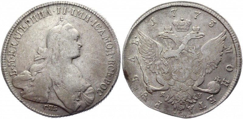 Russia 1 Rouble 1773 СПБ ТI ЯЧ R1
Bit# 215 R1; Silver 23.1g.; VF