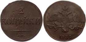 Russia 2 Kopeks 1839 СМ
Bit# 699; Copper 8,2g.; XF
