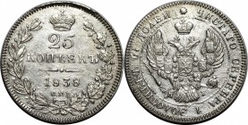 Russia 25 Kopeks 1838 СПБ НГ
Bit# 281; Silver 5,10g.; Mint luster; UNC-