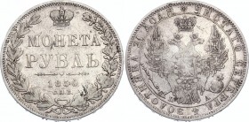Russia 1 Rouble 1850 СПБ ПА
Bit# 220 (R); St. George in cloak. Large crown on the reverse; Silver 20.12g