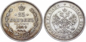 Russia 25 Kopeks 1859 СПБ ФБ R
Bit# 131 R; Silver 5,12g.; AUNC