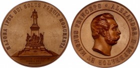Russia Alexander III Monument Bronze Medal 1894
Diakov# 1096.1; Bronze 152.00g.; Alexander III (1881-1894); Obv: Bust of Alexander II right, inscript...