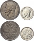Russia 50 Kopeks & 1 Rouble 1896 & 1898
Silver