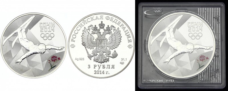 Russia 3 Roubles 2014
Y# 1478; Silver (0.900) 34.56g; Proof; Winter Olympiad in...