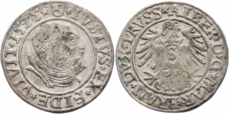 German States Prussia 1 Groschen 1535 Albrecht von Brandenburg
MB# 3; Silver 1,...