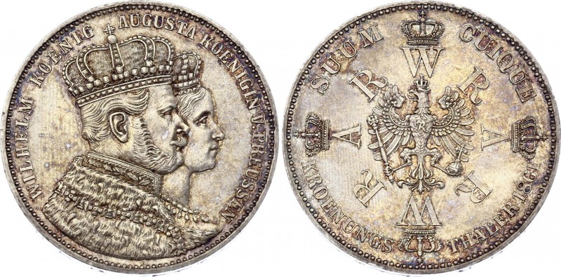 German States Prussia Thaler 1861 A
KM# 488; Silver; Coronation of Wilhelm and ...