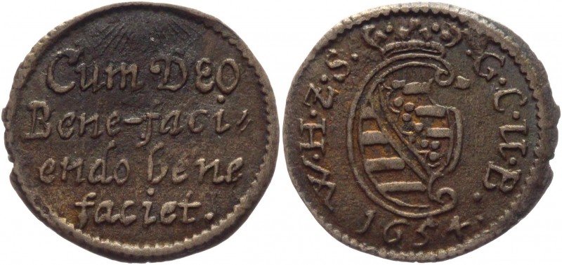 German States Saxe-Weimar 3 Pfennig (Dreier) 1654
KM# 32; Slg. Merse# 3898; Kop...