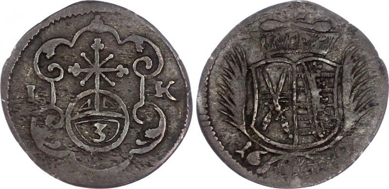 German States Saxony-Albertine 3 Pfennig (Dreier) 1691 IK
KM# 605; Silver; Joha...