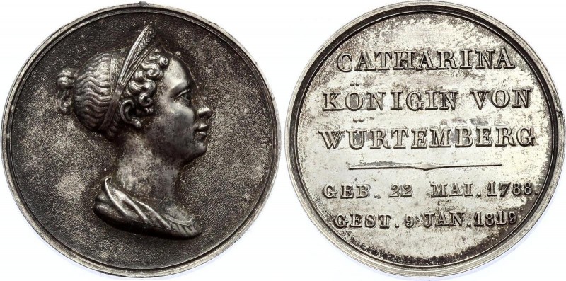 German States Wurttemberg Memorial Medal "Catherine Pavlovna of Russia 1788 - 18...