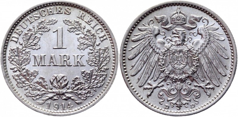 Germany - Empire 1 Mark 1914 D
KM# 14; Silver 5,6g.; UNC