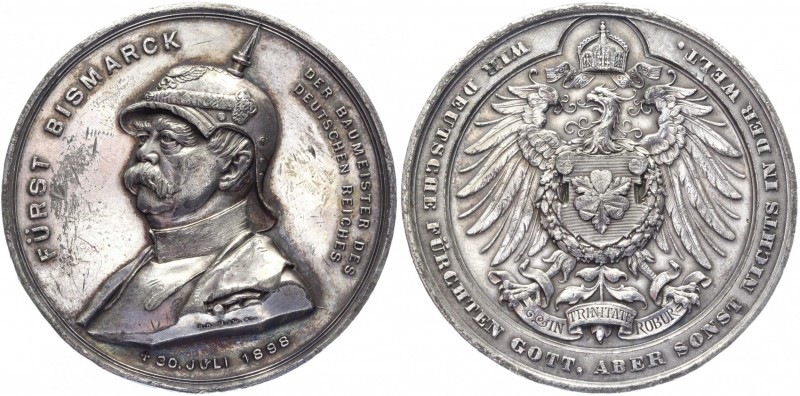 Germany - Empire Zinc Personal Medal Prince Otto of Bismarck 1898
Bennert 509; ...