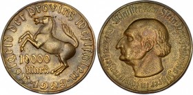 Germany - Weimar Republic Westphalia 10000 Mark 1923 Notgeld
J# N20a; Minister von Stein; VF