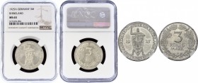 Germany - Weimar Republic 3 Reichsmark 1925 A NGC MS 63
KM# 46; Silver; 1000th Year of the Rhineland