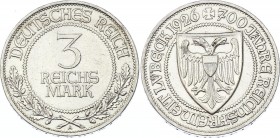 Germany - Weimar Republic 3 Reichsmark 1926 A
KM# 48; Silver; XF