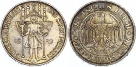 Germany - Weimar Republic 3 Reichsmark 1929 E
KM# 65; Silver; 1000th Anniversary of Meissen; XF+/aUNC- with Nice Toning!