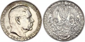 Germany - Weimar Republic 5 Mark 1927 D Hindenburg
Silver 24.50g.; By Karl Götz; 80th Birthday of Paul von Hindenburg (1925-1934); UNC