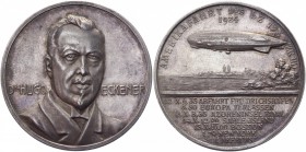 Germany - Weimar Republic Silver Medal Dr. Hugo Eckener Flying to America by Airship 1924
Kaiser# 449; Silver 15,4g.; UNC
