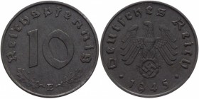 Germany - Third Reich 10 Reichspfennig 1945 E Key Date
KM# 101; Zink 3,50g.; XF+